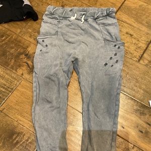 Zara drop crotch sweatpants with rips